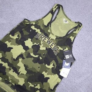 New Era Milwaukee Brewers Tank Top Camo Sleeveless MLB Baseball‎ Size L